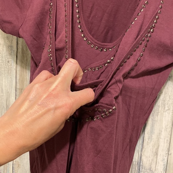 Y2K I blues | Deep Purple Layered & Studded Short Sleeve Tee Shirt | Size small - Picture 6 of 9